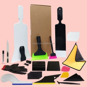 Car Vinyl Tint Film Installation Tool Kit Rubber Scraper Clean Towel Gloves Wrapping Sticker Auto Care