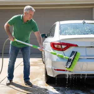 Car Wash Brushes Telescoping Aluminum Pole Car Cleaning Brush Water Fed Soft Bristle Solar Panel Floor Pool Exterior Kit