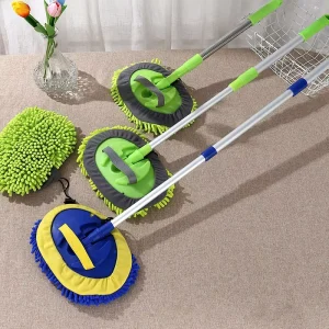 Car Wash Chenille Mop Cleaning Floor Flat Mop Sets Aluminum Alloy Telescopic Rod Cleaning Windows Mops
