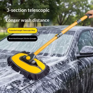 Car Wash Mop Foldable Aluminum Handle Telescopic Long Soft Brush Does Not Hurt the Car