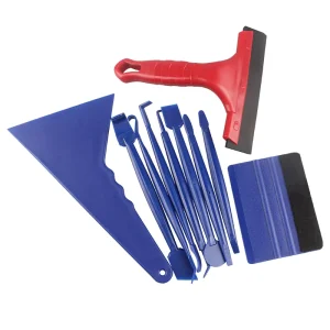 Car Window Tint Edge Sealing Tool 10 Piece PP Material Set Gap Filling Strip Application Including Squeegees Plastic Scraper