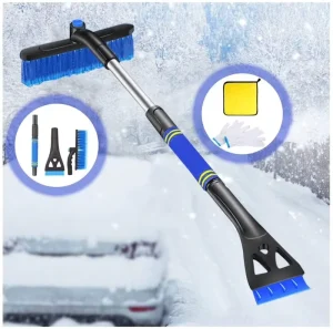 Car Winter Snow Removal Brush 3-in-1 Detachable Snow Ice Scraper No Scratch Car Snow Brush with Ergonomic Foam Grip