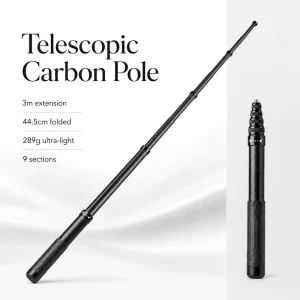 Carbon Fiber Extension Pole 3m Extendable 44.5cm Folded 289g Lightweight 7 9 Section Waterproof Telescopic Selfie Stick for