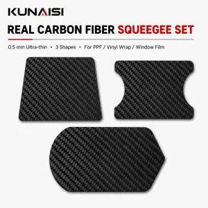 Carbon Fiber Thin Squeegee Set 3pcs Multi shape Scrapers for Auto Vinyl Wrap PPF Installation