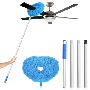 Ceiling Fan Cleaner Duster Flexible Telescopic Extension Pole Microfiber Brush for Home and Car Use