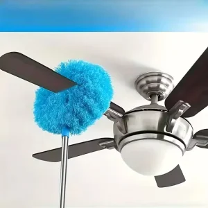 Ceiling Fan Duster with Extension Pole and Removable Brush