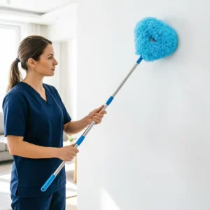 Ceiling Fan Duster with Telescopic Handle, Fiber Material, 1.35 m Length