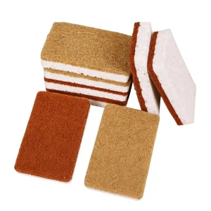 Cellulose Biodegradable Sustainable Strong Water Absorption 2cm Thick Rectangular Double Sided Scrubber Sponge for Kitchen