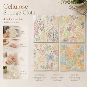 Cellulose Reusable Washable Absorbent Dishcloths for Kitchen