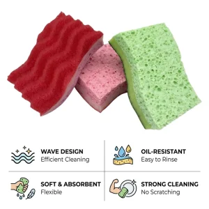 Cellulose Wood Pulp Kitchen Dish Scrubbing Sponge Scouring Pad