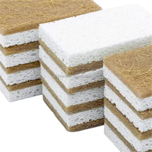 Cellulose Wood Pulp and Cotton Composite Dishwashing Scouring Pads