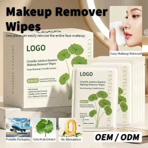 Centella Asiatica Makeup Remover Wipes Soothing Cica Botanical Formula Hydrating Deep Cleansing Facial Cloth for Sensitive Skin