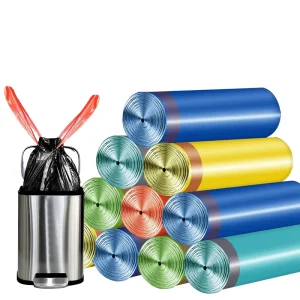 Certified Compostable Tall Kitchen Trash Bags Hot Stamping Household Plastic Products for Food Scrap Recycling