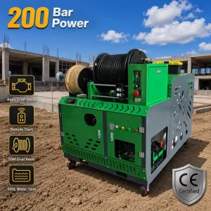 Chain Drain Cleaning Machine Heavy-Duty Industrial Sewer Pipe Cleaner Water-Jet High-Pressure Commercial