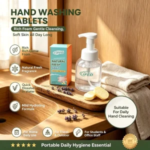 Chemical free Mild Solution Unscented Hypoallergenic Hand Wash Soap Deep Cleansing Tablets