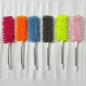 Chenille-Head Household Electrostatic Duster with Washable Flexible Gap Brush
