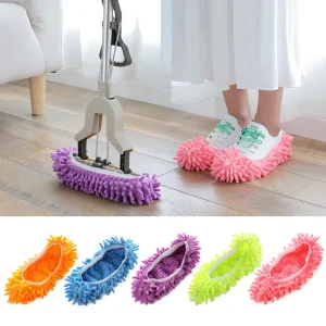 Chenille Lazy Mop Shoe Cover Cleaning Brush, Soft Washable Reusable Floor Cleaning Duster Cover