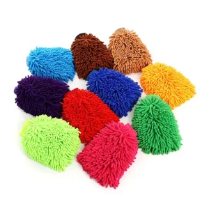 Chenille Microfiber Car Wash Mitt, Absorbent, Lint-Free, and Anti-Scratch