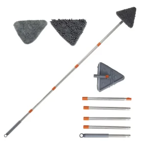 Chenille TPR Squeegee Triangular Mop with Stainless Steel Handle Modern Home & Office Use Heavy Duty Floor Cleaning