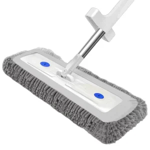Chenille Telescopic Hands-Free Stainless Steel Flat Mop Thickened Large Size Long-Hair Design