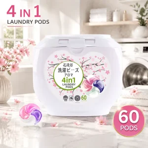 Cherry Blossom 4-in-1 Liquid Laundry Detergent Pods Fragrance Softener 50%-80% Active Ingredients