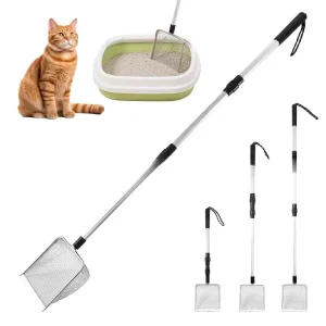 Chicken Small Animal Poop Remover Scoop Telescoping Chromium Plated Iron Scoop with Interchangeable Heads