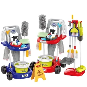 Children Housekeeping Kit Cleaning Carts Tool Set Cleaning Toys Vacuum Cleaner Toy Pretend Play