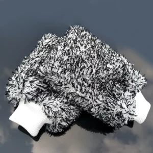 China Cleaning Mixed Color Premium White Blue Super Absorbent Quick Dry Microfiber Wash Mitt for Car Auto Detailing
