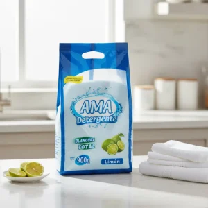 China Factory 900g Lemon Scent Concentrated Washing Powder Detergent Whitening Stain Remover High Foam Laundry Soap