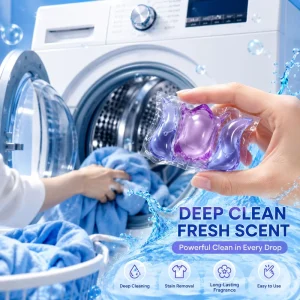 China Factory Bulk Powder 4 in 1 Disposable Eco-Friendly Laundry Gel Detergent Capsule Pods for Apparel Washing