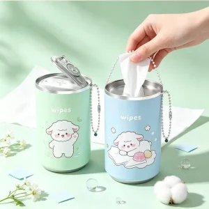 China Factory Wet Wipes Canister Mini Spunlace Non Woven Fabric Skin Care Mini Can Wet Wipes