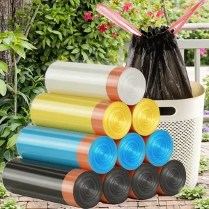 China Manufactory Biodegradable Compostable Drawstring Trash Bags on Roll