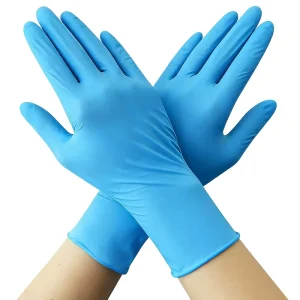 China Manufacturer Blue Nitrile Work Gloves Powder Free for Hand Protection Nitrile Gloves Disposable Box of 100 Household