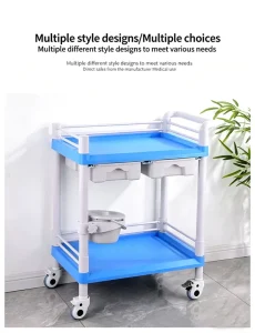 Chinese Professional Factory Beauty Clinic Trolley Cart Rolling Barber Spa Facial ABS Hair Salon Trolley 2-3 Layers