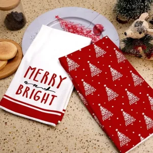 Christmas Dishwashing Towel Microfiber Water-absorbent Quick-drying Christmas Decorative Tea Towel Customizable