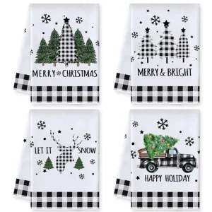 Christmas Kitchen Dish Towel Holiday Decoration Absorbent Table Atmosphere