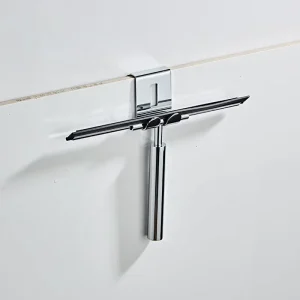 Chrome Stainless Steel Handle With Rubber Glass Squeegee Window Wiper for Bathroom Shower and Car Windshield Cleaning