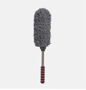 Circular Car Cleaning Duster with Round Microfiber Brush and Long Handle for Auto Interiors and Exteriors