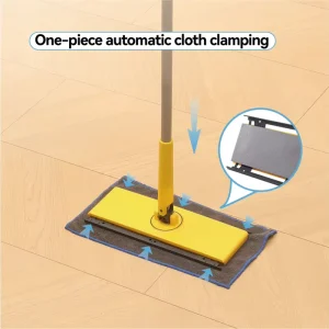 Clamp Mop With Split Assemble Rod Simple Operation to Clip and Discard Used Wipes Maximize Facial Towel Utilization