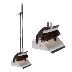 Clamshell Broom Dustpan Set Upright Dust Pan and Broom Set with Clip