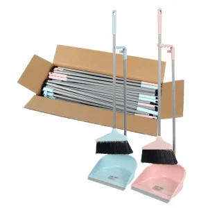 Classic Broom Set Soft Fiber Long Handle Com Set Broom and Dustpan Plastic Brooms Cleaning Home