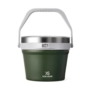 Classic Design 7.2L Double Wall Insulated Stainless Steel Ice Bucket with Silicone Lid Tongs for Cocktail Bar Parties