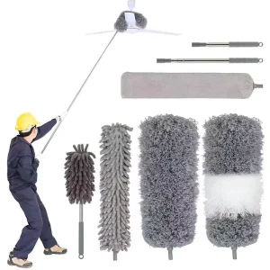 Classic Home Feather duster for Cleaning Telescopic Microfiber Collector Bathroom Brush duster Cleaning duster and Brushes