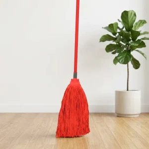 Classic Red Cotton Mop Strong Water Absorption Traditional Mop for Household Public Area Floor Washing