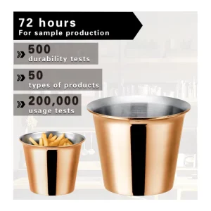 Classic Round Mini Bucket Stainless Steel Tableware for Food Snack Serving for Restaurant Hotel Metal Ice Bucket