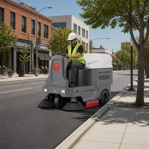 CleanHorse M3 Automatic Ride on Floor Sweeper With Vacuum Heavy Duty Ride on Road Sweeper Industrial Ride on Road Sweeper