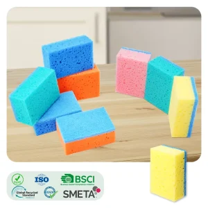 Cleanhome 8pcs Multi color Double Sided Dish Scrub Sponge with Scouring Pads Non Scratch Dish Scrub Sponges