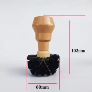 Cleaning Brush with Solid Wood Handle Espresso Machine Portafilter Coffee Power Bowl