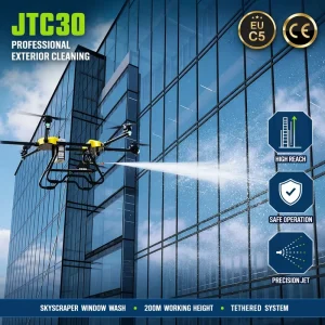 Cleaning Drone for Solar Panel Maintenance, EU C5 Certified, High-Flow Supply System