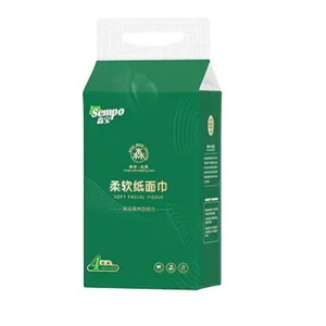 Cleaning Facial Tissue High Quality Ultra Soft 100% Virgin Wood Pulp Water Soluble Printed Facial Tissue Paper